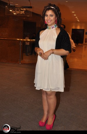 نسمة محجوب أثناء الاحتفال 