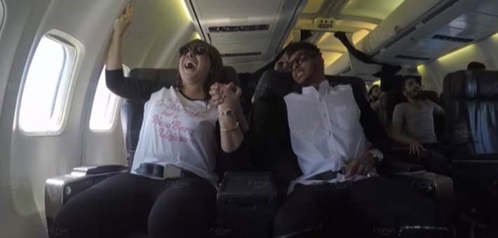 مي كساب وأوكا أثناء مقلب &quot;هبوط اضطراري&quot;