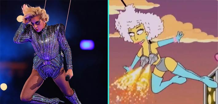 ليدي جاجا ولقطة من مسلسل the Simpsons