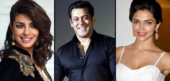 بريانكا شوبرا وسلمان خان وديبكا بادكون