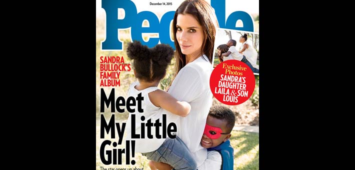 ساندرا بولوك مع طفلتها الجديدة على غلاف مجلة People
