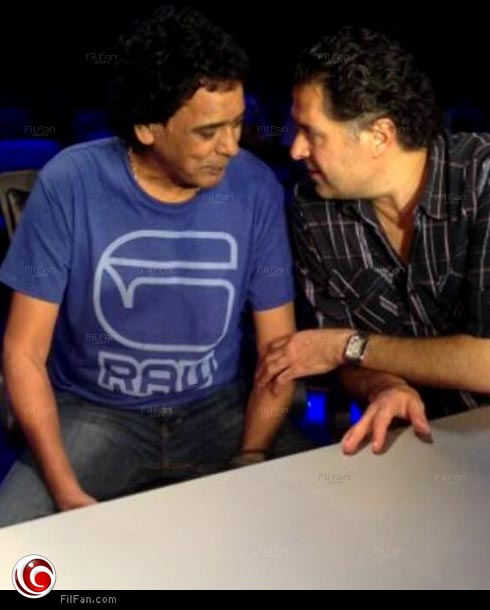 راغب علامة مع محمد منير أثناء بروفات حفلة اليوم من &quot;Arab Idol&quot;