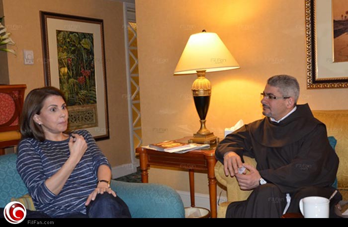 ماجدة الرومي والأب بطرس دانيال