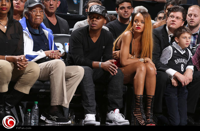 ريانا وكريس براون في المبارة