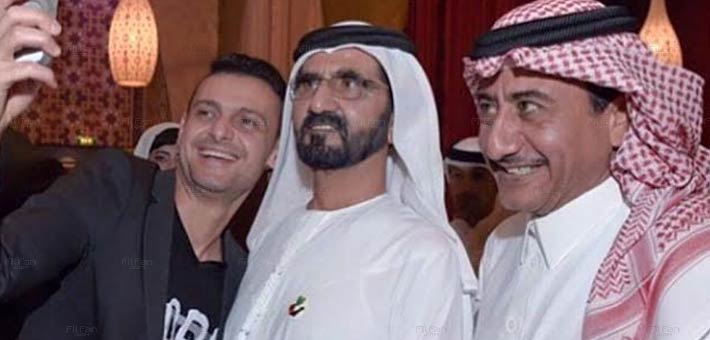 رامز جلال يلتقط Selfie مع حاكم دبي وناصر القصبي في حفل إفطار MBC