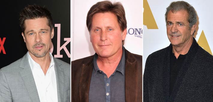 ميل جيبسون وإميليو إستيفيز وبراد بيت