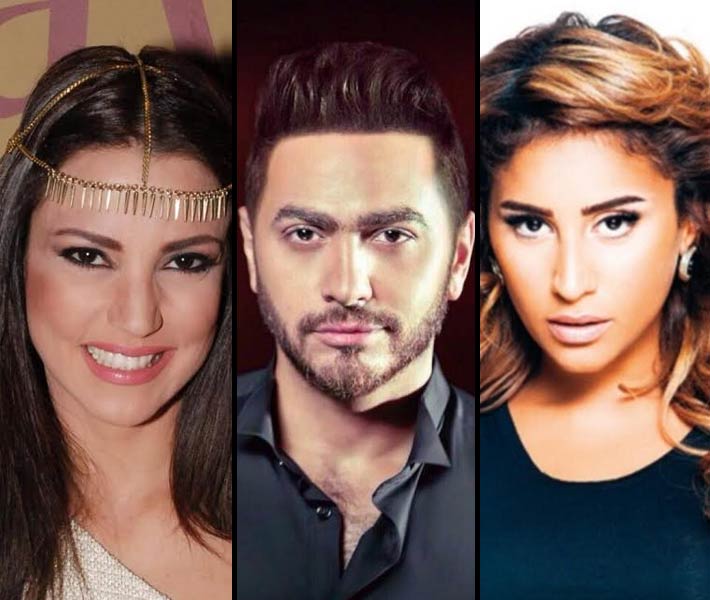 دينا الشربيني وتامر حسني ودرة