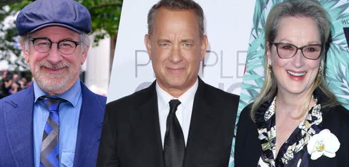 ميريل ستريب وتوم هانكس وستيفن سبيلبرج