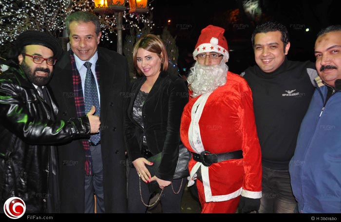 عكاشة وحياة الدريري وأبو الليف مع بابا نويل