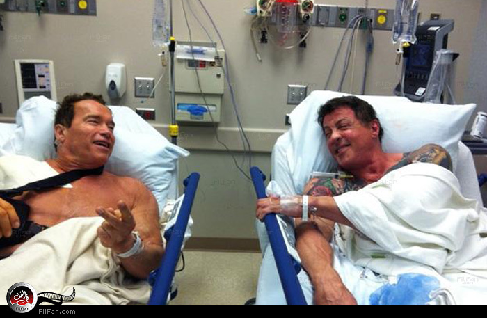 شوارزنيجر وستالون في المستشفى