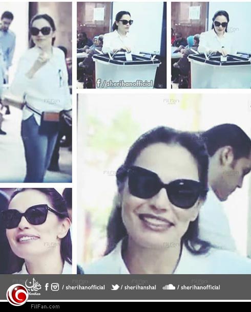 شيريهان تدلي بصوتها في انتخابات الرئاسة