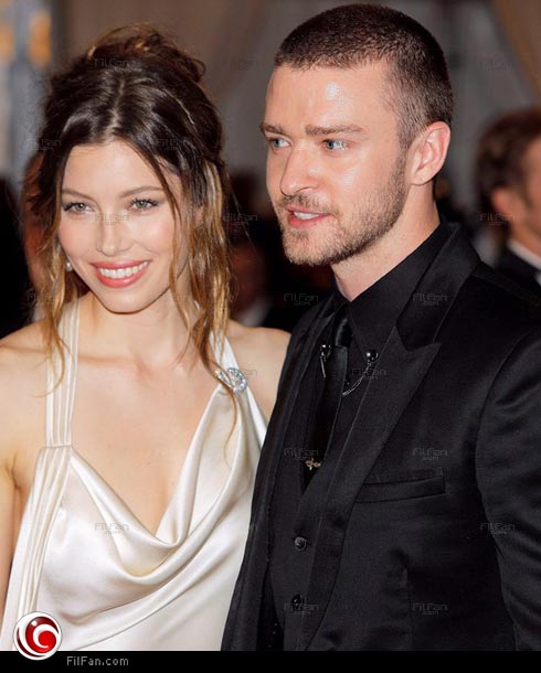 جستين تيمبرليك مع زوجته جيسيكا بيل