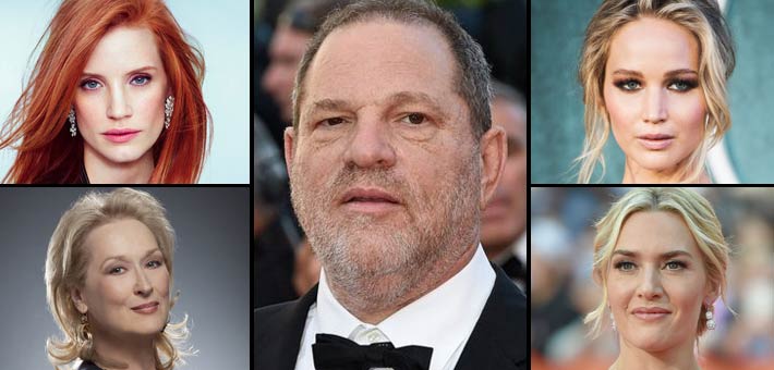 جنيفر لورانس وكيت وينسلت وهارفي وينستين وجيسيكا شاستين وميريل ستريب