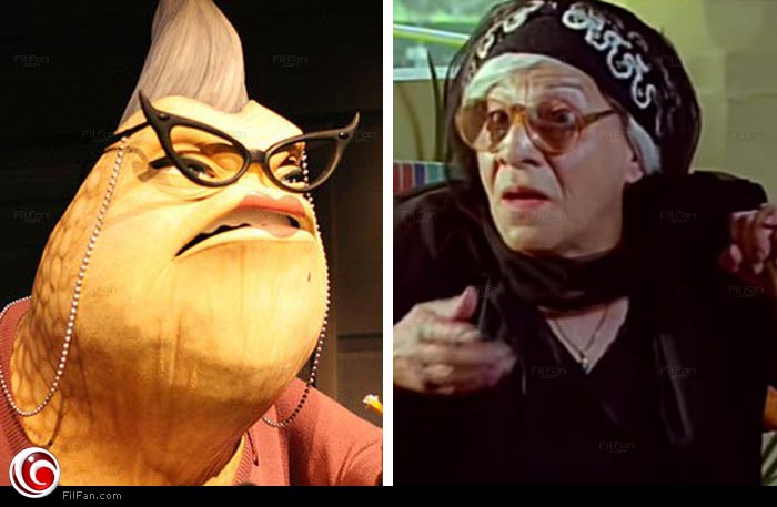 ثريا إبراهيم مع شخصيتها في فيلم &quot;شركة المرعبين المحدودة&quot;