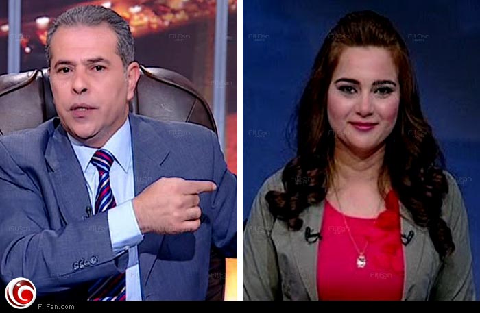 توفيق عكاشة يعنف مذيعته على الهواء