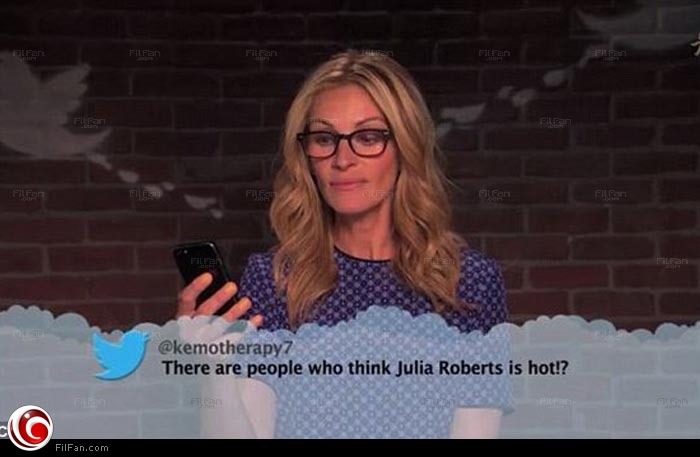 جوليا روبرتس تقرأ التغريدات  المسيئة لها