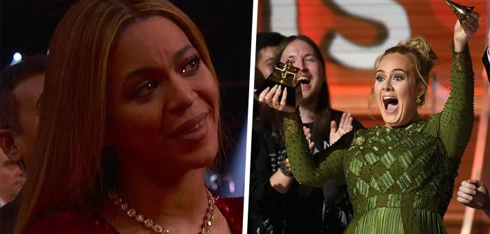 أديل تكسر جائزتها لـ &quot;ألبوم العام&quot; من أجل إرضاء بيونسيه