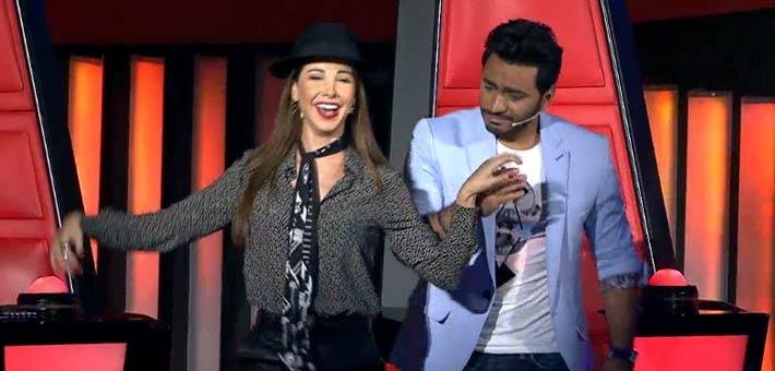 نانسي عجرم ترقص مع تامر حسني