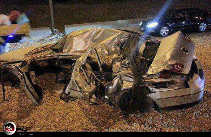 سيارة الحسيني بعد الحادث