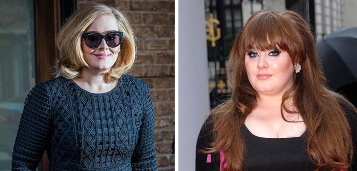 أديل قبل وبعد انخفاض وزنها