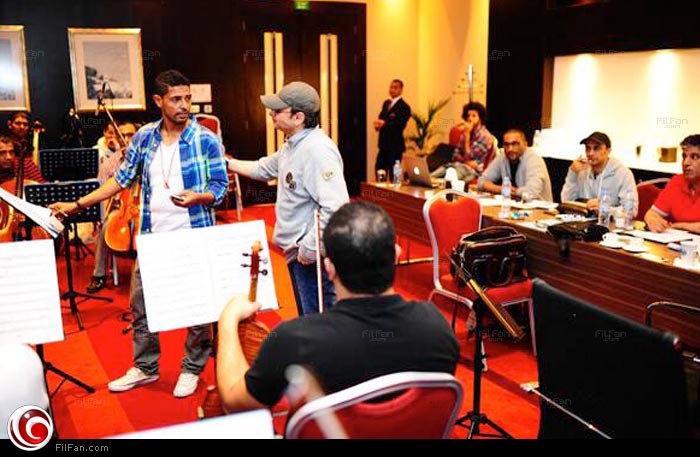 عبد المجيد عبد الله في البروفات مع هاني فرحات