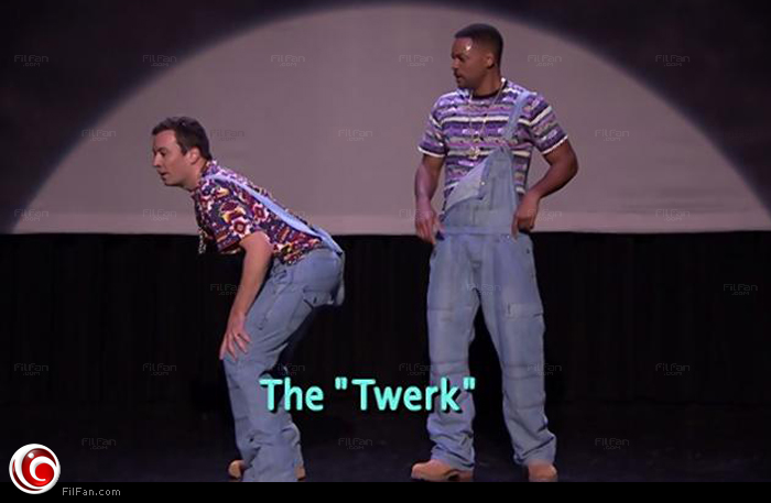 جيمي فالون يؤدي رقصة مايلي سايرس وويل سميث يبدي استيائه