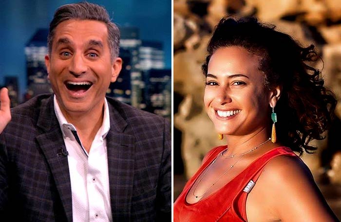 هند صبري وباسم يوسف