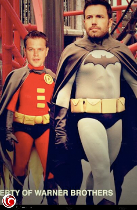 صورة ساخرة من اختيار أفليك لدور باتمان، وتقترح اختيار مات ديمون لدور روبن