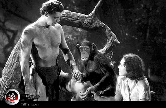 طرزان وشيتا في مشهد من احد الأفلام