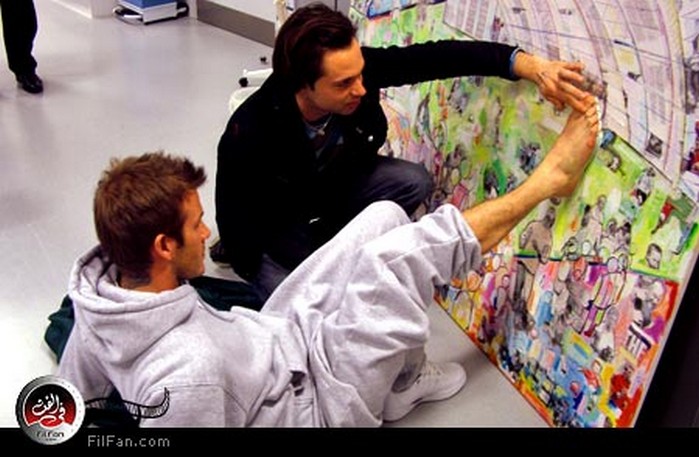 ديفيد بيكام يضع بصمة قدمه على اللوحة