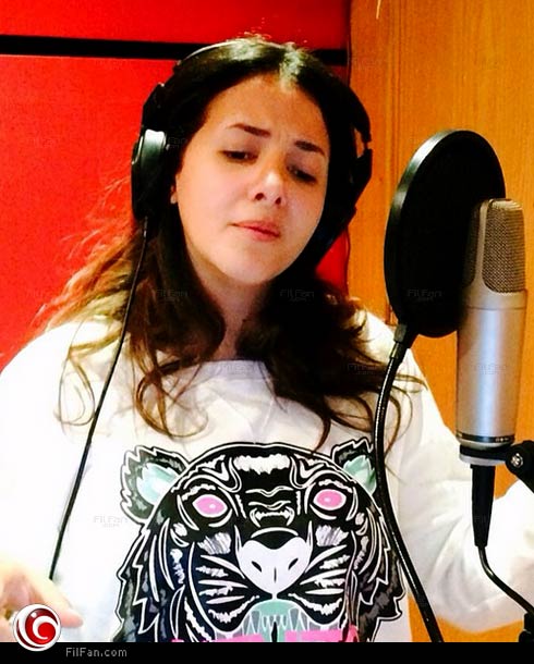 دنيا سمير غانم أثناء تسجيلها أغنية &quot;اليونيسيف&quot;