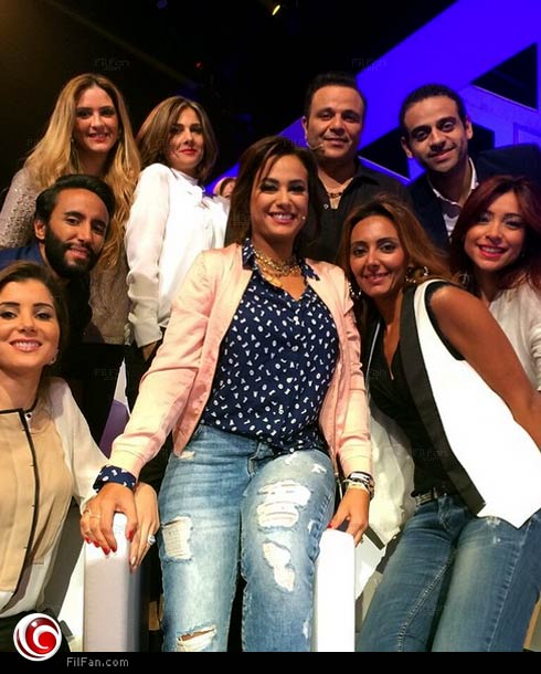 هند صبري بصحبة فريقها ومحمد فؤاد
