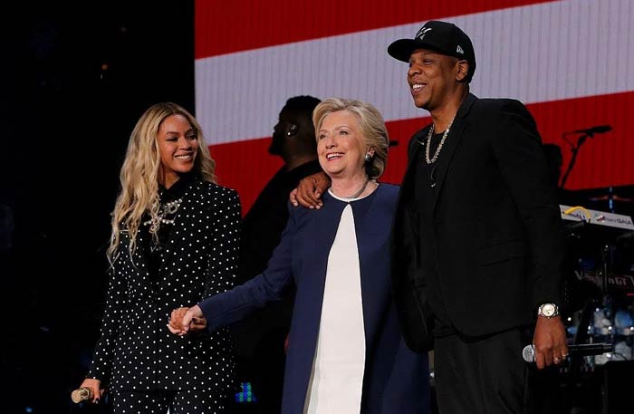 هيلاري كلينتون وبيونسيه وجاي زي