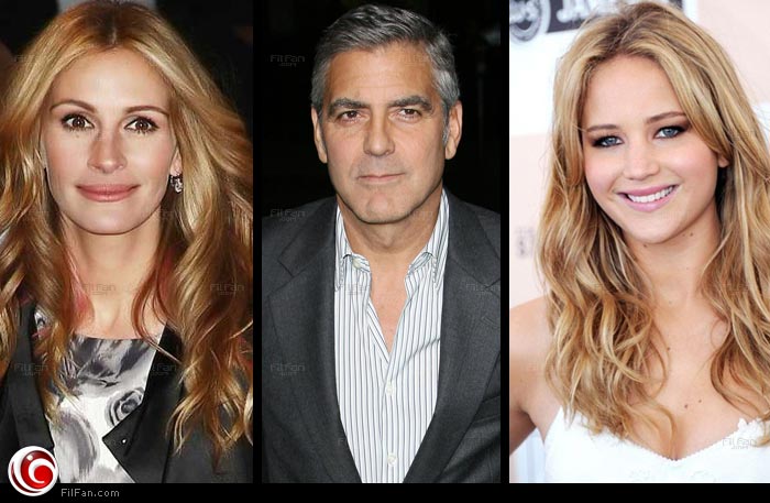 جينيفر لورانس وجورج كلوني وجوليا روبرتس