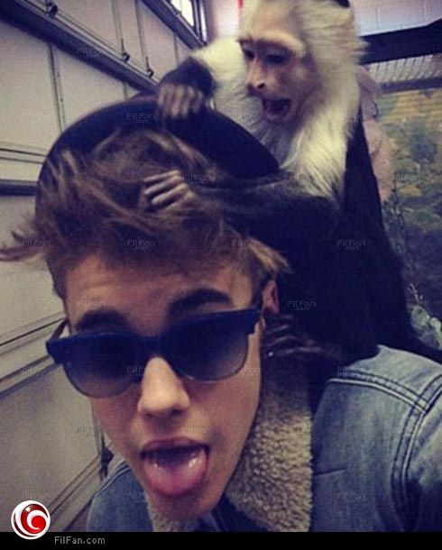 جاستين بيبر مع القرد &quot;مالي&quot;