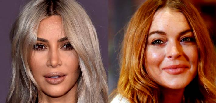 لنزي لوهان وكيم كاردشيان