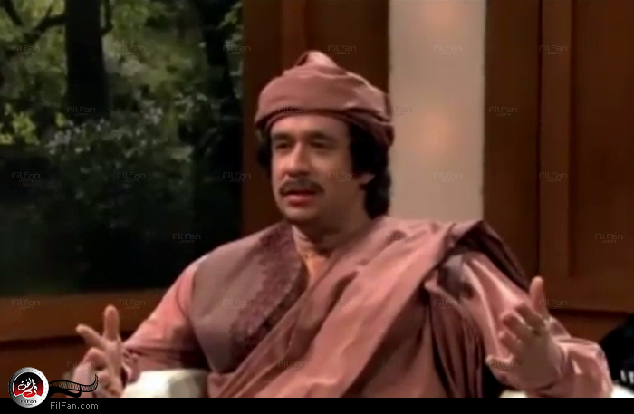 القذافي كما ظهر على شاشة التليفزيون الأمريكي