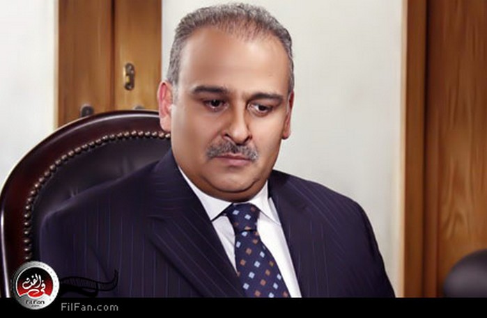 الفنان جمال سليمان في مكتبه بالمدرسة