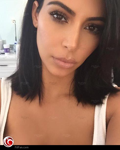 كيم كاردشيان بعد تقصير شعرها