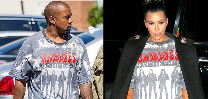 كيم كاردشيان بملابس زوجها