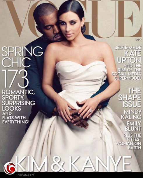 كيم كارداشيان وكانيى ويست على غلاف Vogue