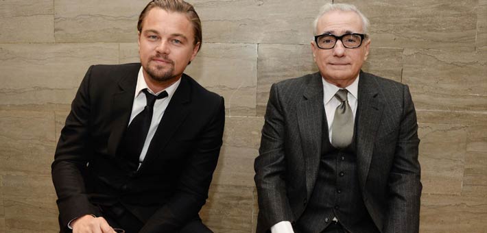 المخرج مارتن سكورسيزي مع ليوناردو دي كابريو