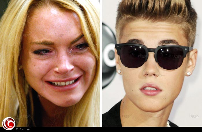 جاستين بيبر مع ليندسي لوهان 