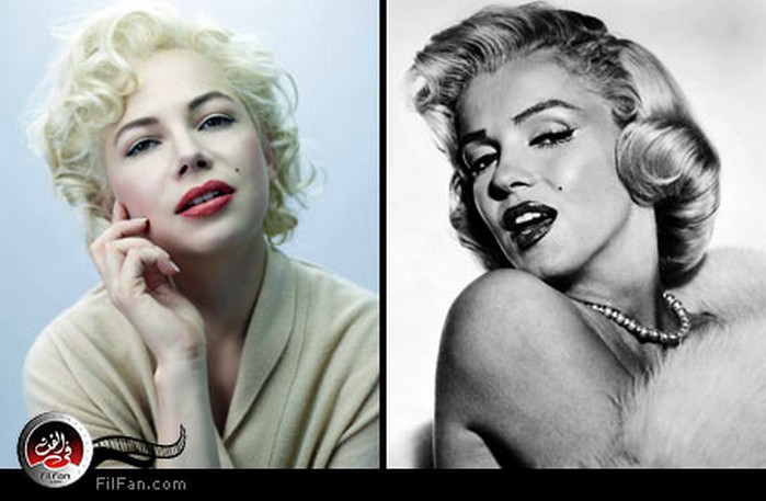 ميشيل وليامز في ميكياج مارلين مونرو