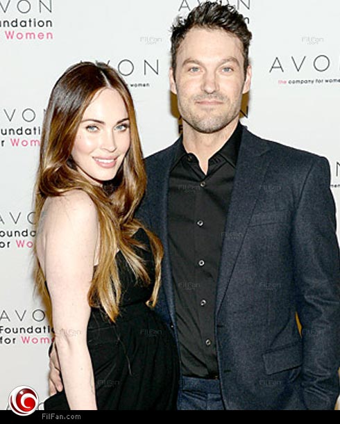 ميجان فوكس أثناء حملها بصحبة زوجها