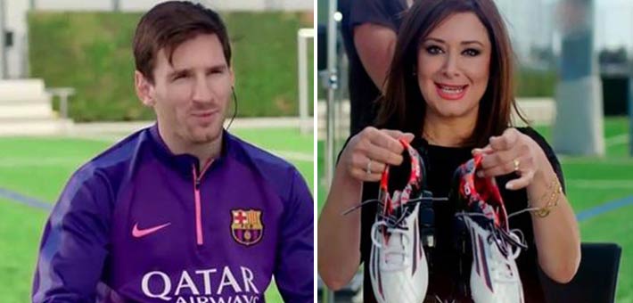 منى الشرقاوي مع ميسي