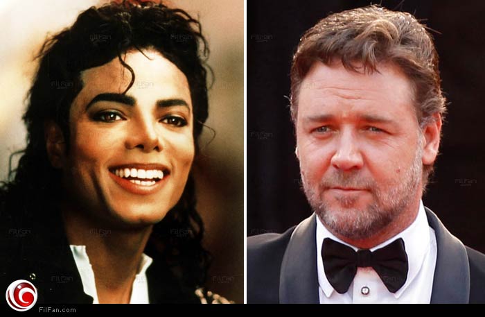 راسل كرو ومايكل جاكسون