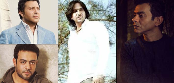 من اليمين: محمد محيي، وبهاء سلطان، وهاني شاكر، وتامر عاشور