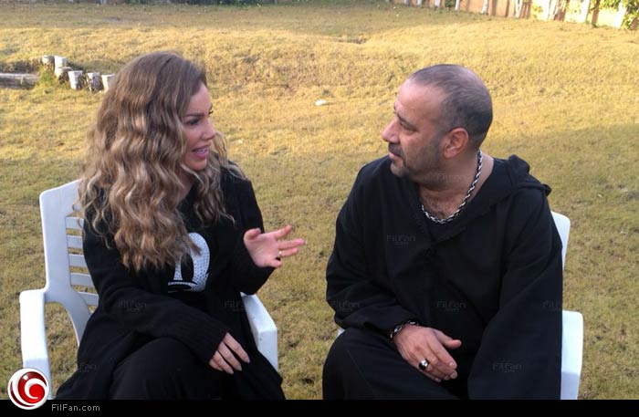 محمد سعد ونيكول سابا في أول يوم تصوير لفيلمهما