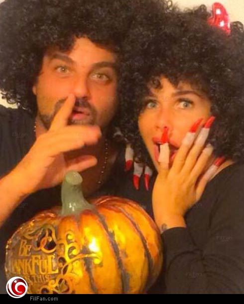 نيكول سابا تحتفل مع زوجها بالهالوين